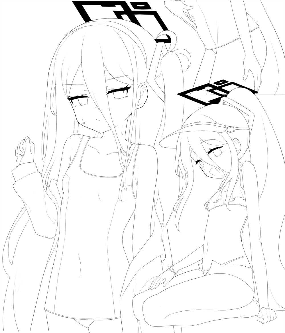 【P站画师】泳装少女 碧蓝档案全家桶 韩国插画师hagoonha的美图壁纸作品推荐